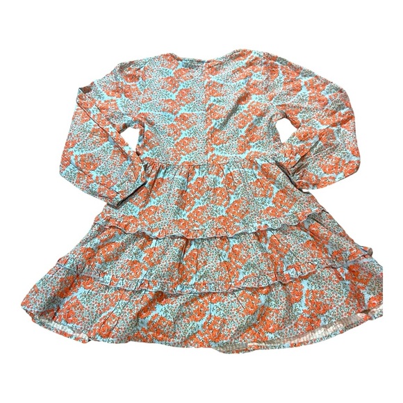 Tuckernuck Dening Nori Dress Roller Rabbit Sz S Orange Floral Roses 100% Cotton - Picture 4 of 7